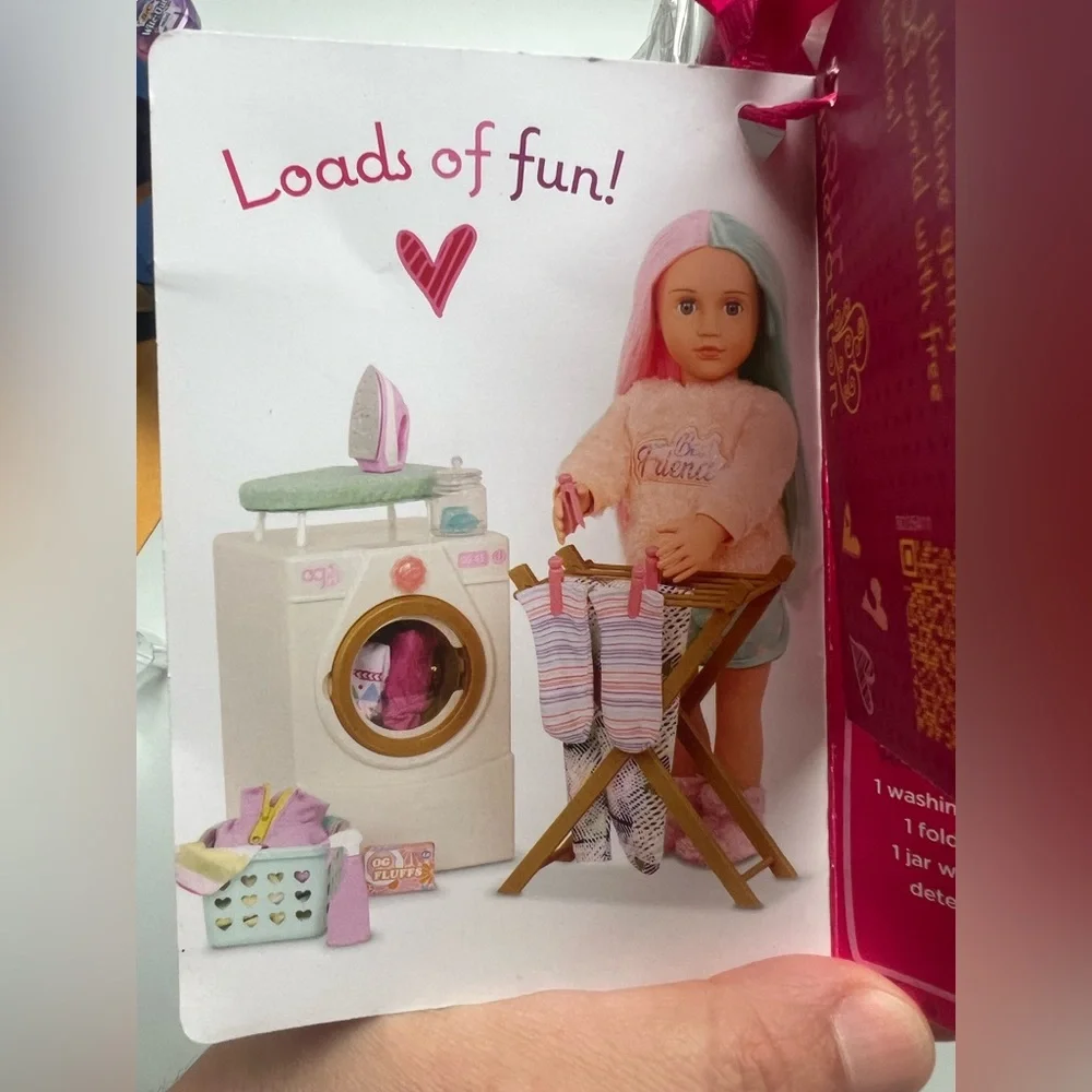 Our Generation Laundry Day Washing Machine Dollhouse Accessory Set for 18